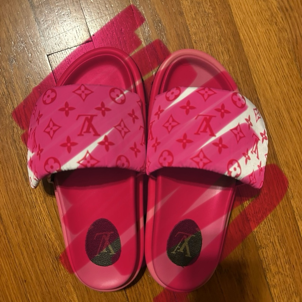 Pink and White Logo Slides